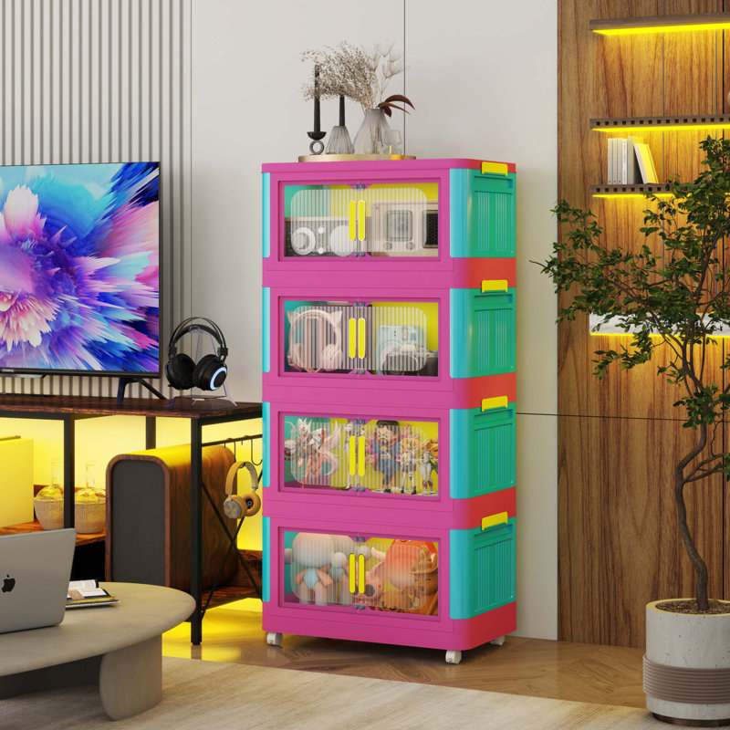 Armoire de rangement 20 po, Bleu / Rose