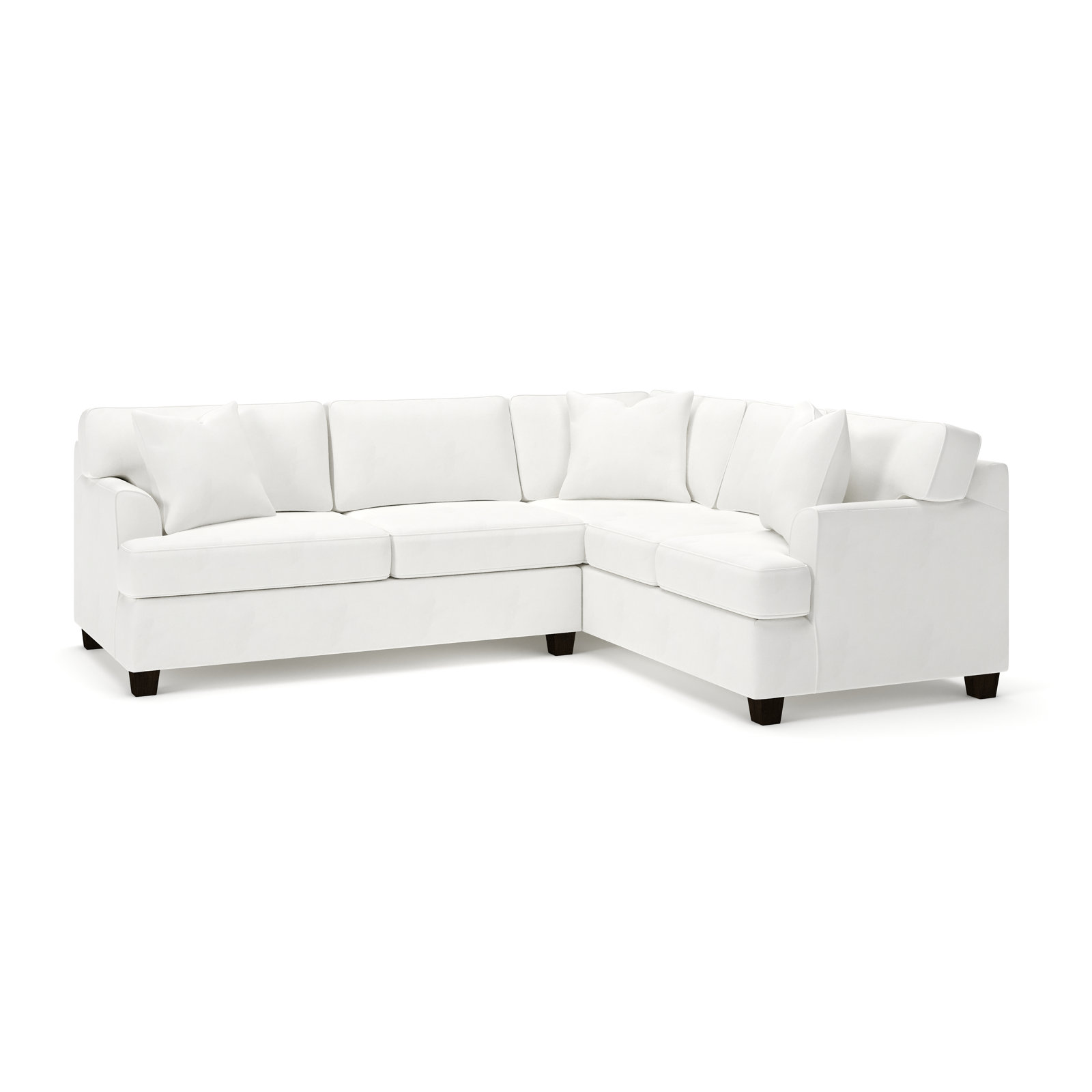 Conradina Corner Sectional, Classic Bleach White Twill, Right Hand Facing