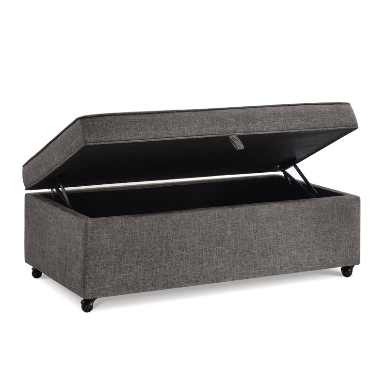 Grand repose-pieds de rangement avec roulettes Modern, Gris anthracite