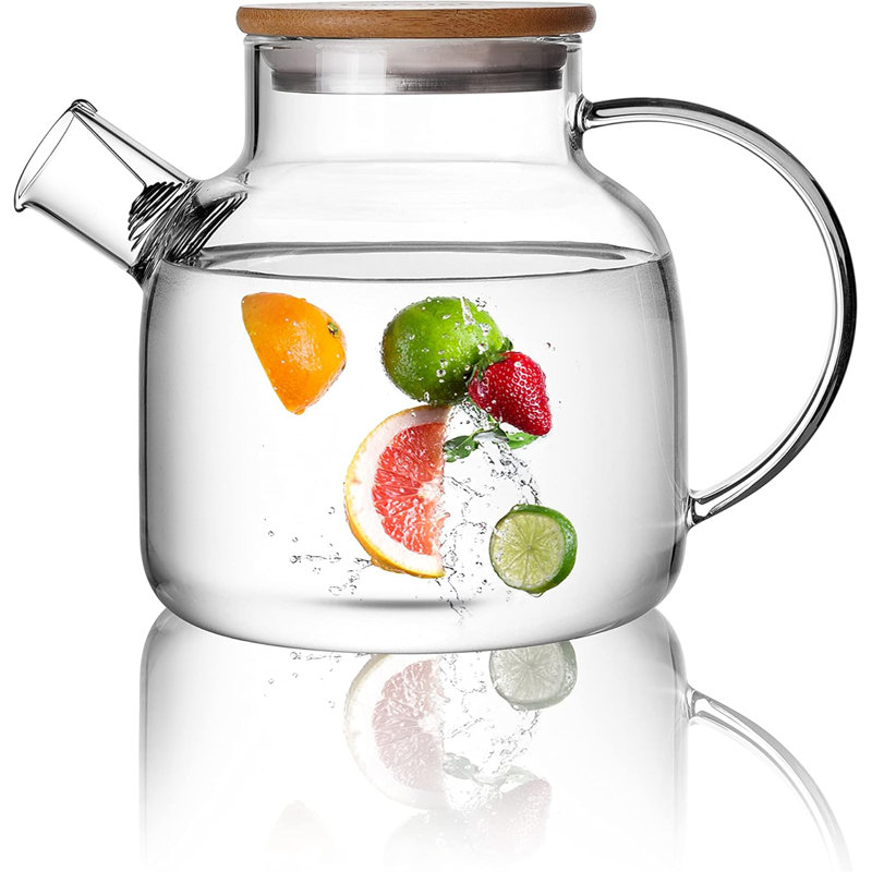 Coffre-fort en verre pour théière, théière transparente 40,6 oz avec bec filtrant amovible, 40,6 oz / 1200 ml