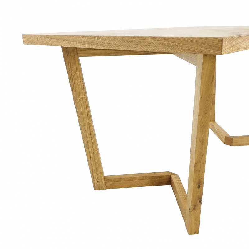 Julianna Oak Solid Wood Base Dining Table, Natural Oil, 76cm H x 140cm W x 80cm D