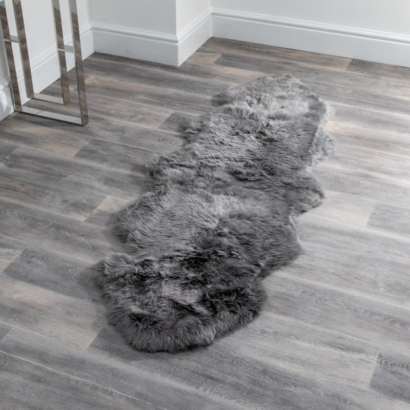 Olivera Solid Colour Sheepskin Area Rug, Novelty 60 x 240cm