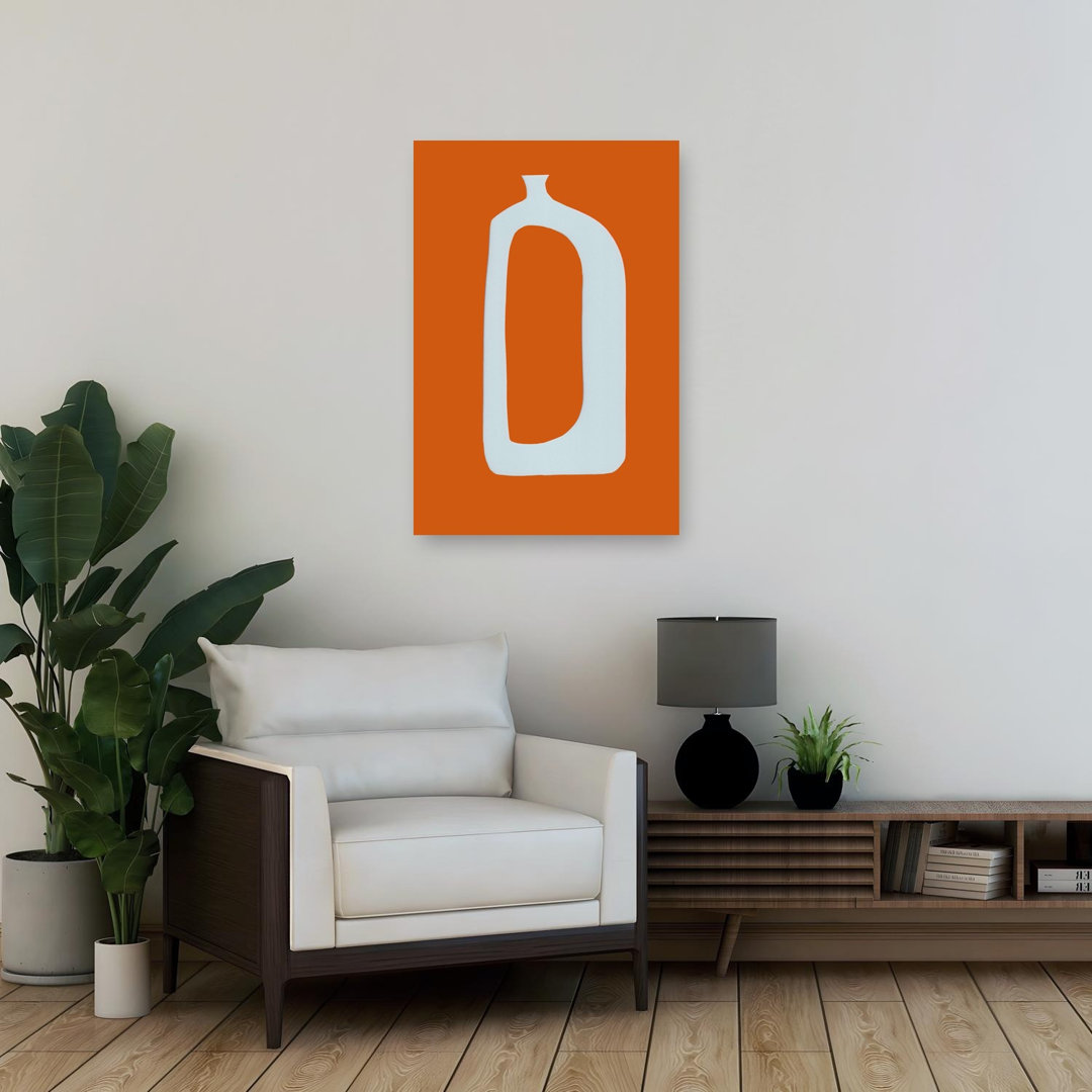 Abstract Orange Vase Abstract Bold Contemporary Wall Art Print