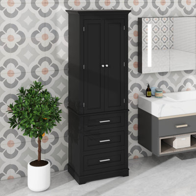 Grande armoire de rangement avec trois tiroirs et tablettes personnalisables