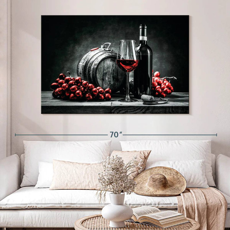Yarlin Wine And Grapes Red Pop, 34" H x 51" W
