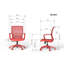 Chaise de bureau colorée 350LBS, bureau personnel, dossier en filet, assise confortable, accoudoir fixe, pivotant, chaise à hauteur réglable (rouge)