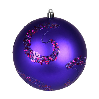 Ornement boule mat à paillettes