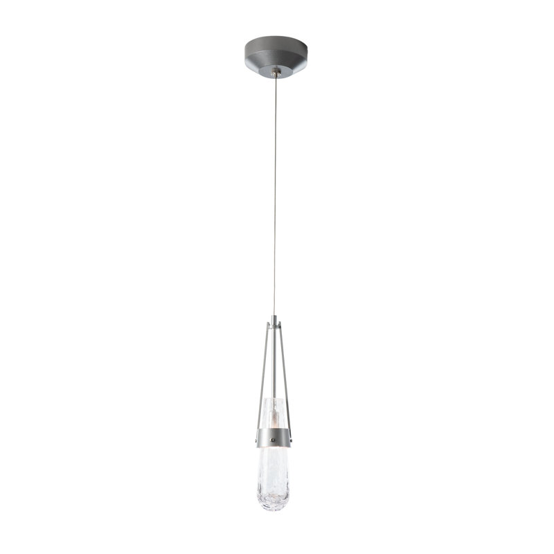 Link 1 - Light Single Teardrop Pendant, Sterling, Clear Bubble