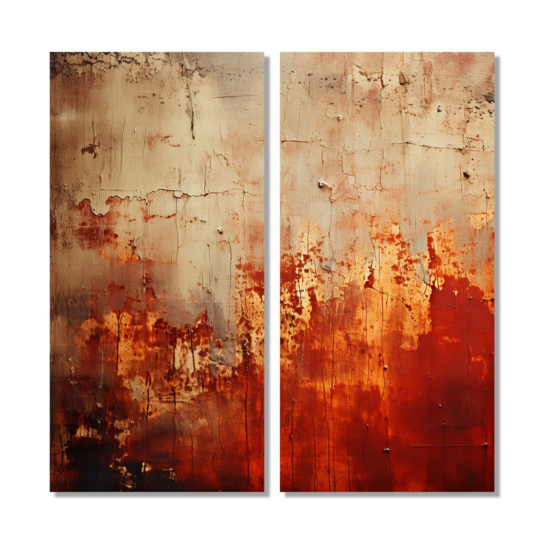 Orange Chaos Collage III - art mural orange sur toile, 32" H x 32" W, Wrapped Canvas, Does Not Apply