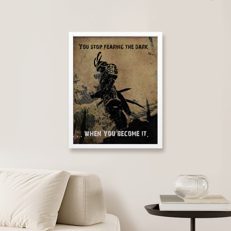 «Stop Fearing The Dark Dusk Mars Dark Knight Hero Warrior Dark» sur papier, Blanc, H 10 po x l 8 po