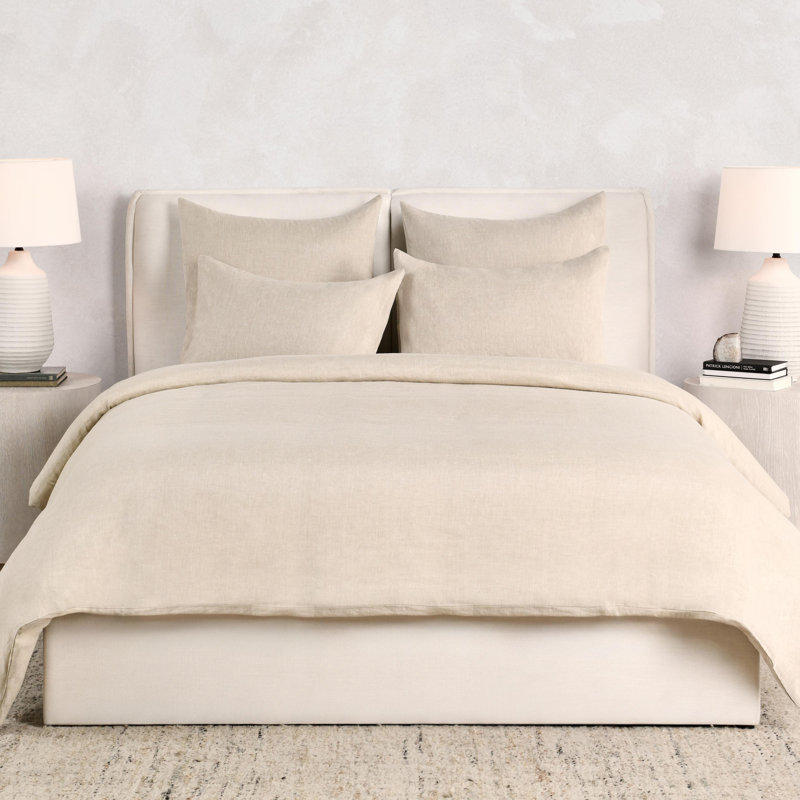 Brooke Duvet Cover, Queen Duvet Cover, Beige