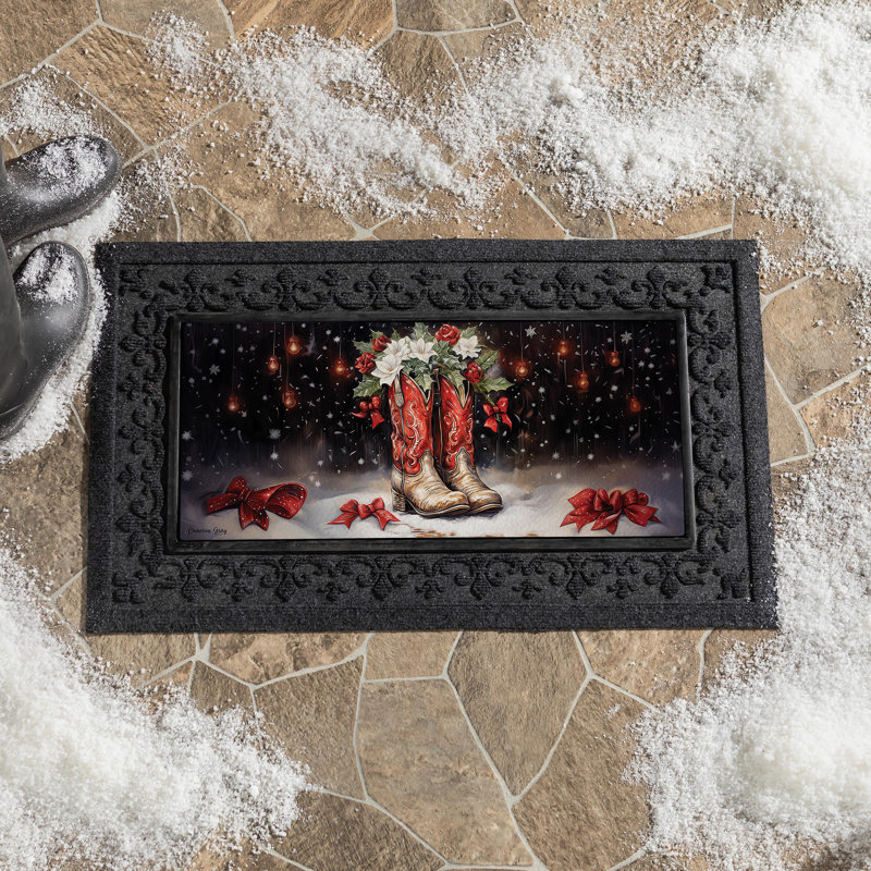 Red Christmas Cowboy Boots Sassafras Switch Mat