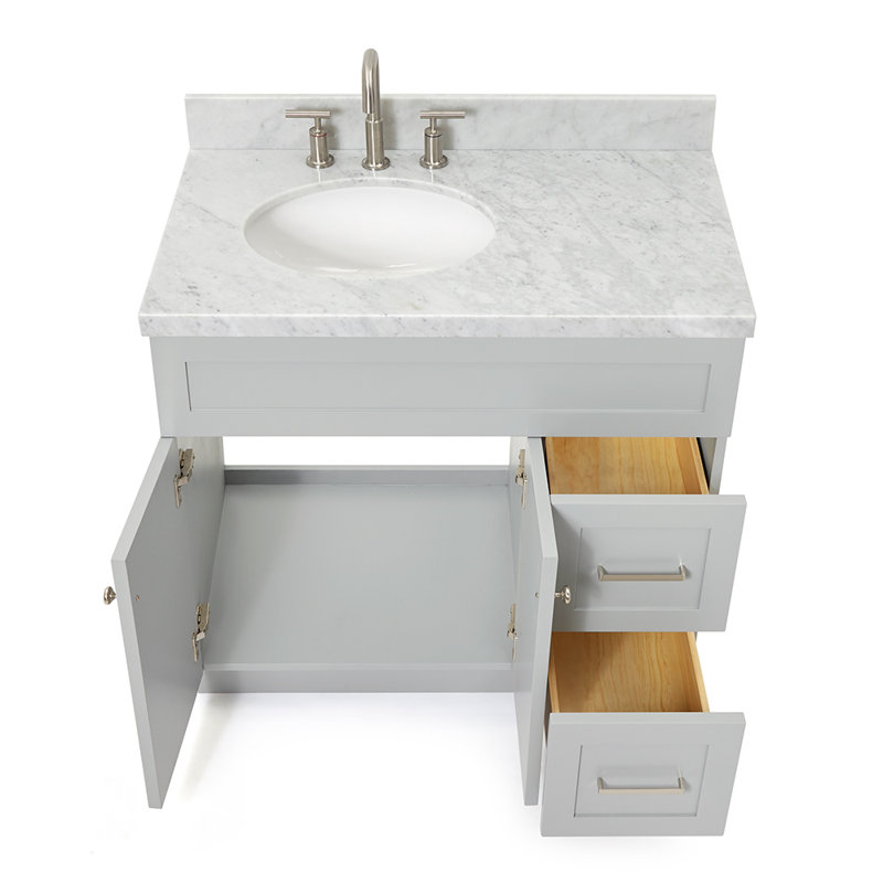Ensemble de meuble-lavabo simple 37 po Abell, Gris