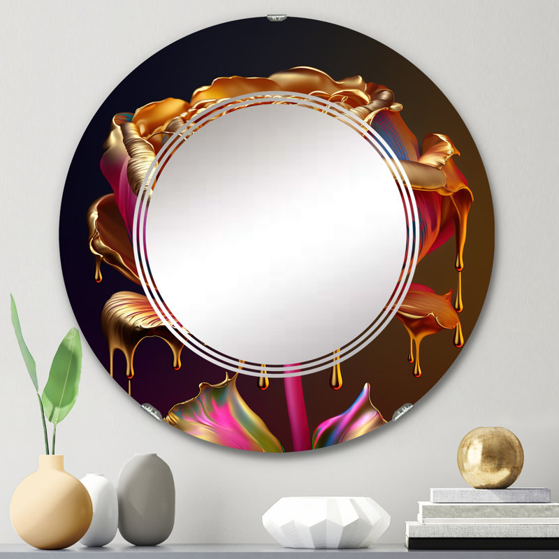Miroir mural Priyana Rainbow Peony, 24 po x 24 po