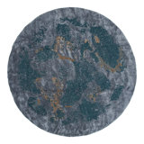 Gray & Teal Wool Rug - 15' Round
