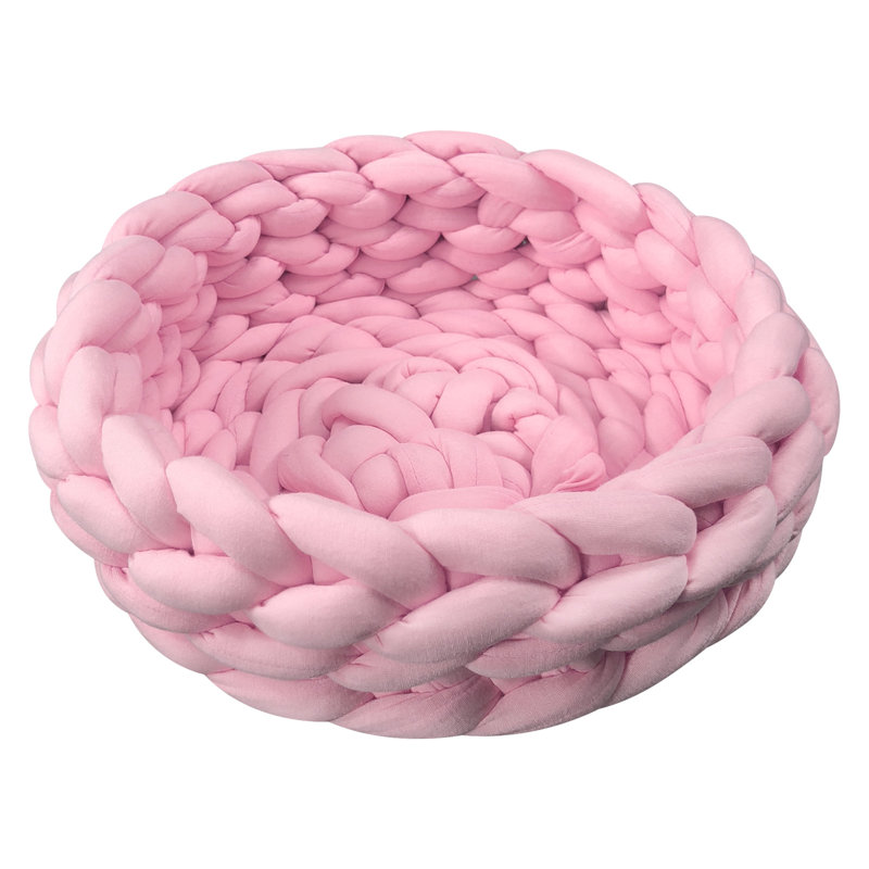 Tapis de lit pour animal de compagnie, Rose, Très petit (l 13 po x P 13 po x H 5,5 po)