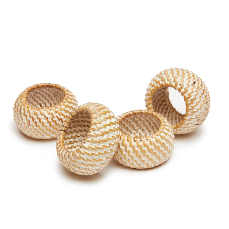 Eclipse Napkin Ring - Set of 4 - Natural, Whitewash Natural