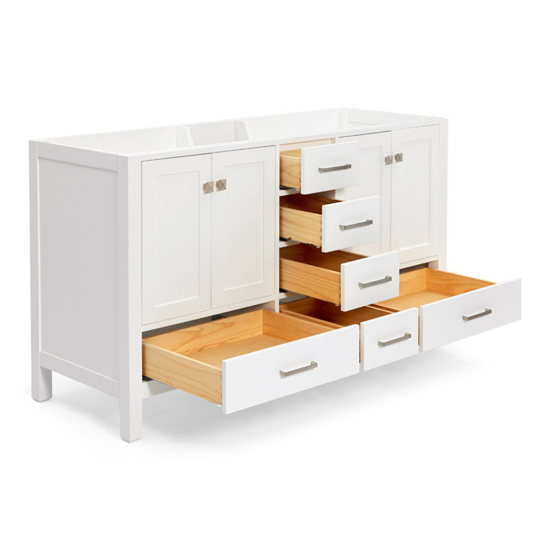 Cambridge 60'' W Bathroom Vanity Base, White