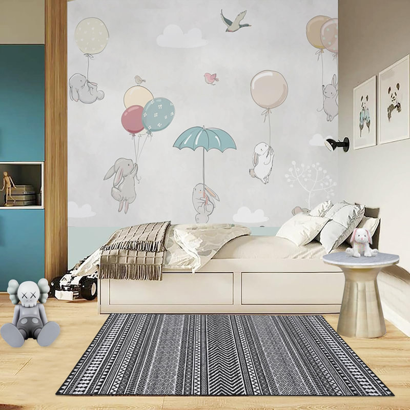 Striped Machine Printed 120cm X 170cm Area Rug
