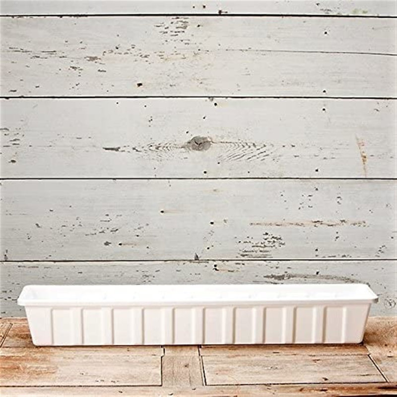 Kermina Planter Box, White, 5" H x 30" W x 8" D