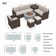 Small Firepit With 1403B Wicker 8 - Person Patio Conversation Sets with Cushions