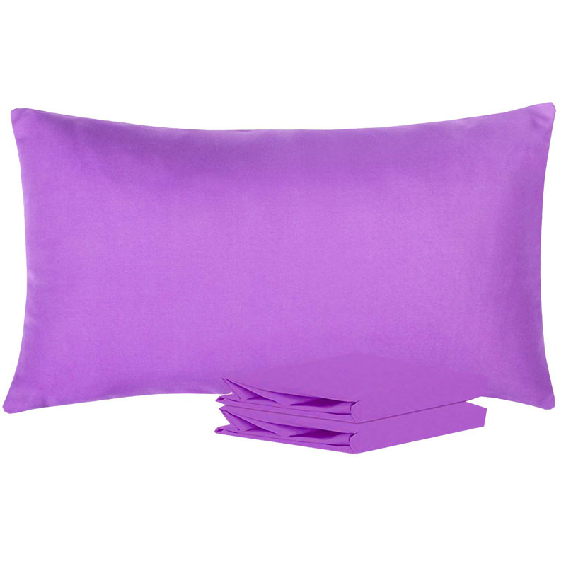 Taies d'oreiller de lit, 1800 taies d'oreiller en microfibre brossée avec fermeture à enveloppe - NTBAY, Mauve