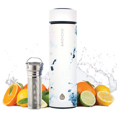 Bouteille d'eau en acier inoxydable 15,2 oz avec infuseur à thé Chicago