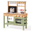 Cuisine de boue en bois pour enfants, ensemble de jeu extérieur avec évier, barbecue, cafetière, zone de plantation et four