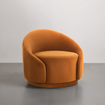 Fauteuil demi-tonneau pivotant rembourré Aunna