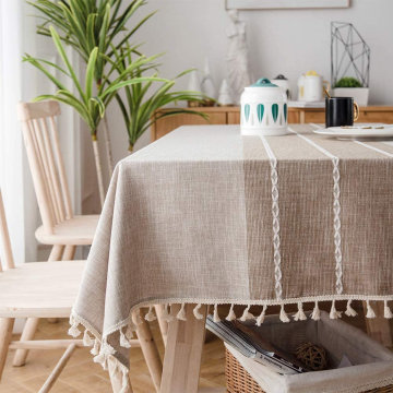 Byrge Striped Cotton Blend Tablecloth, 55" W x 94" L