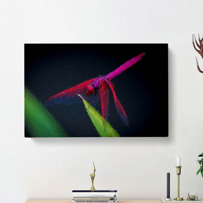 Purple Dragonfly - Wrapped Canvas