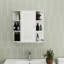 Armoire de salle de bain murale avec miroir - 6 tablettes ouvertes, 3 tablettes réglables ouvertes blanches, enduite