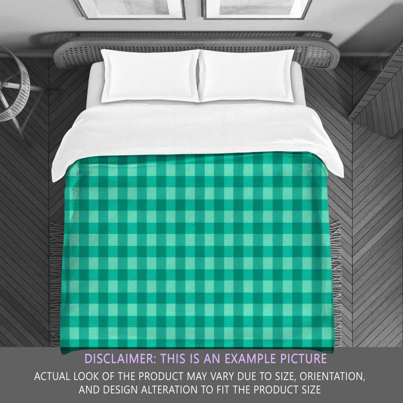 Gingham Comforter, Green, King Comforter
