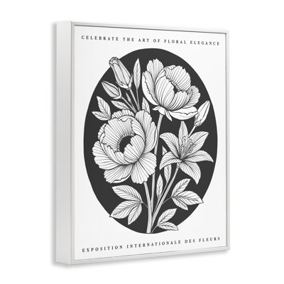 Vintage Flowers Vignette Framed Giclee Art, design by Lettered and Lined
