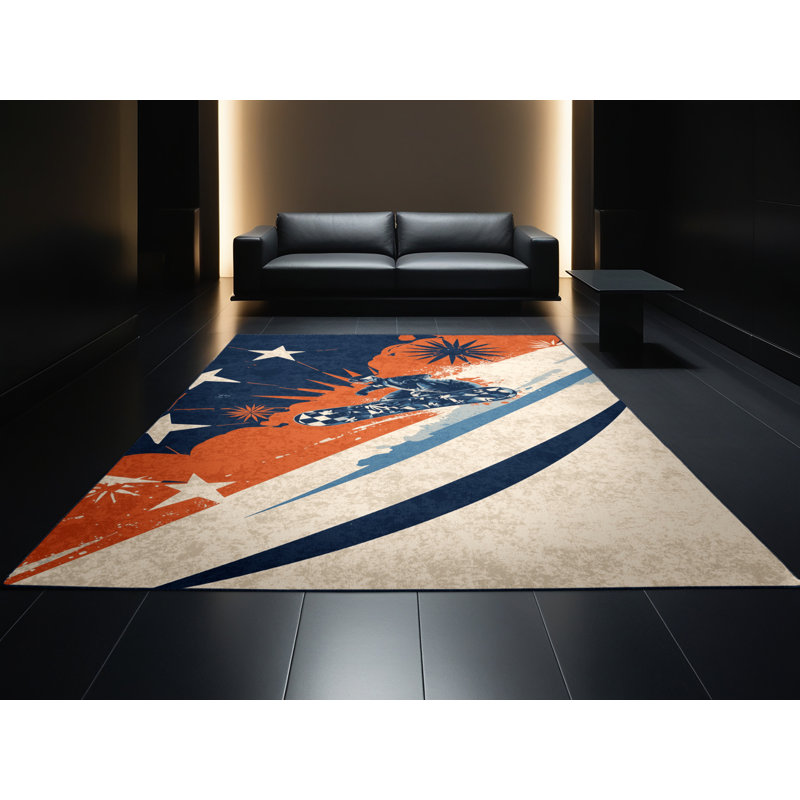 Tapis de neige doux et moelleux à motif de sauts de planche à neige de style moderne et audacieux Ellman, 6 x 9