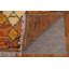Tapis orange en laine noué à la main de conception unique 5 pi 10 po x 8 pi 11 po New Age