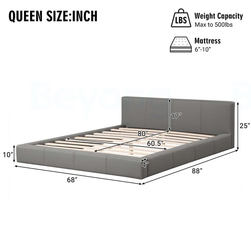 [Lit rembourré gris élégant] - Le choix idéal pour votre chambre à coucher, Queen