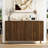 Fluted Buffet Accent Cabinet With Adjustable Shelves-1537706354