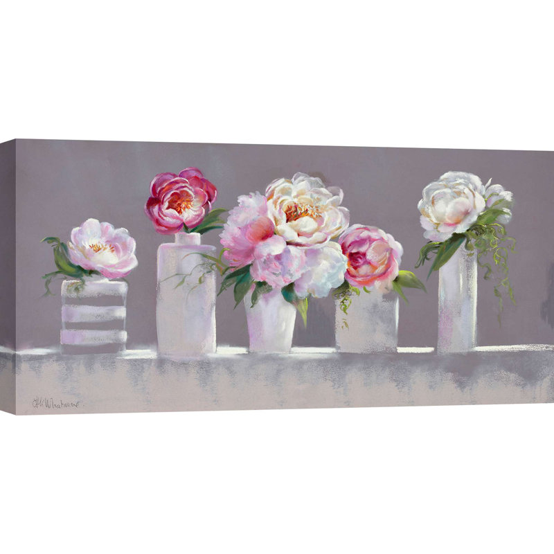 Shabby Elegance Panel: Flowers In Bottles by Nel Whatmore - Print, 70cm H x 140cm W x 4cm D