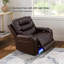 Fauteuil inclinable électrique en cuir 39,5 po avec lumière DEL et port USB - Fauteuil électrique réglable