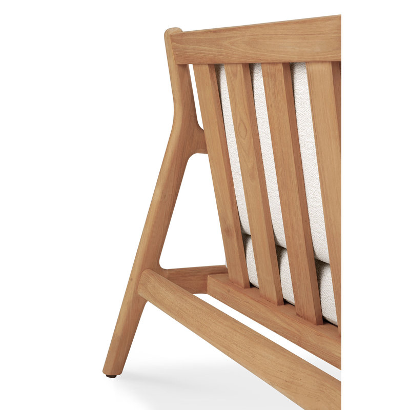 Jack Outdoor Teak Lounge Chair, Brown/Off White