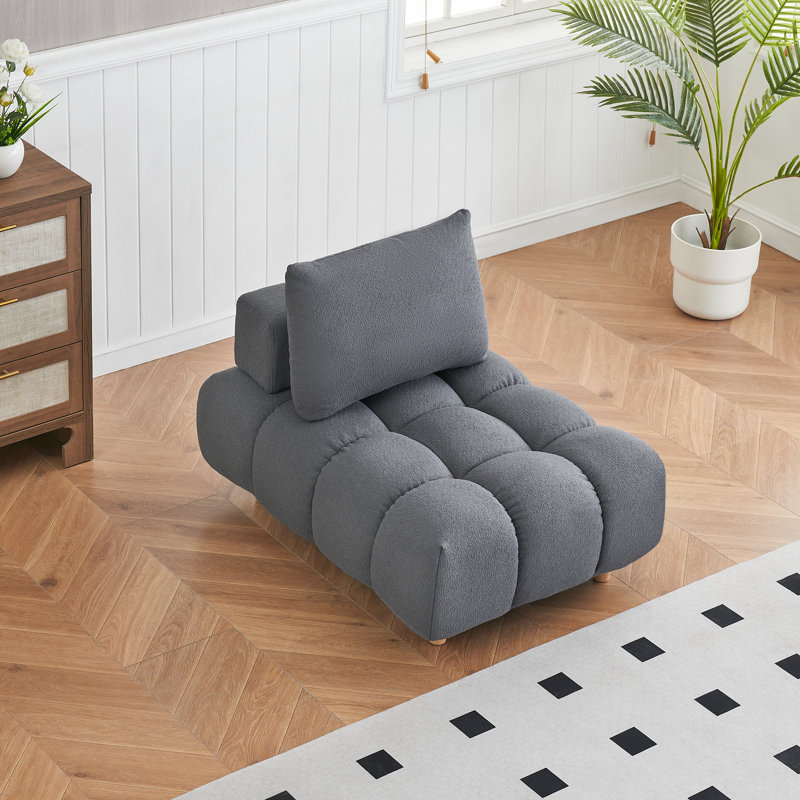 Modern Sofa30 Inches Long, Teddy Sofa Fabric, With Spacious And Comtable Seat,  Apartment Office  -, Gray