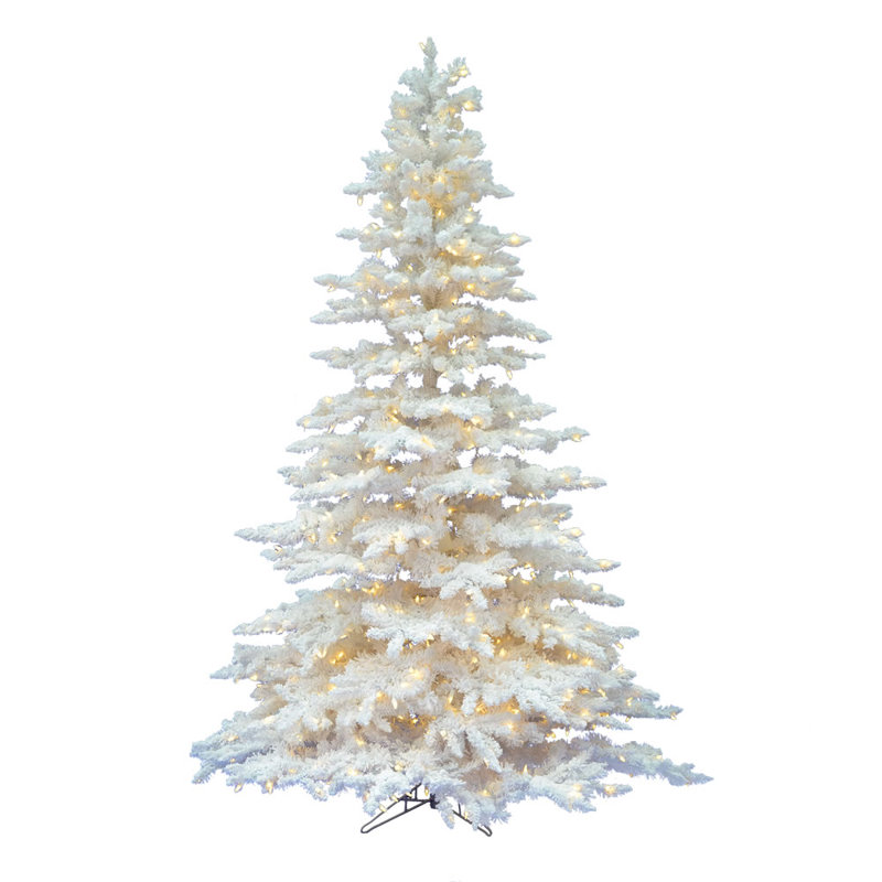 Lighted Artificial Spruce Christmas Tree, 12' H, Pure White LED Lights