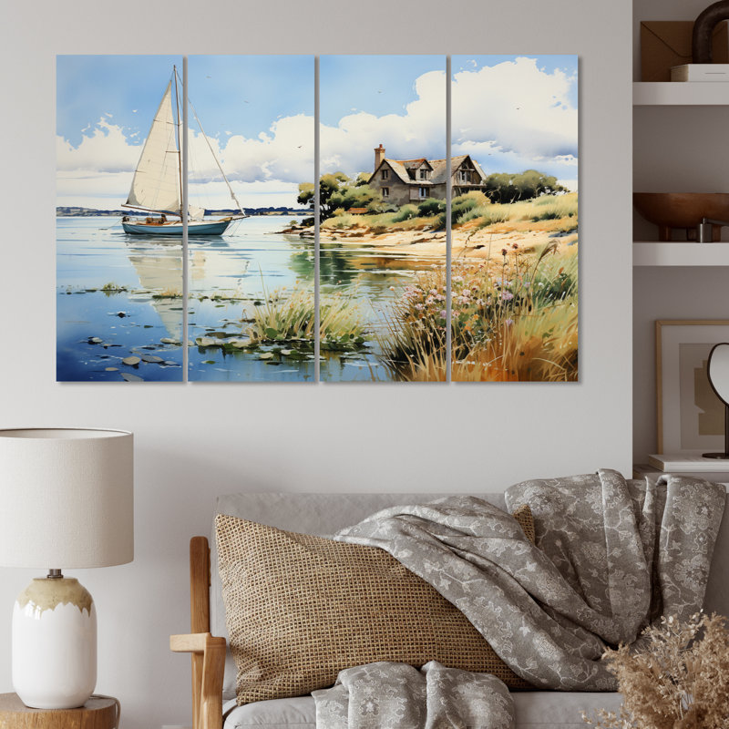 England Coastal Serenityengland Landscape V - Ensemble de décoration murale nautique et plage en métal