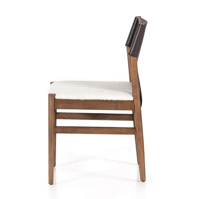 Lulu Side Chair in Espresso/Cardiff Cream, Brown Leather Blend//Cardiff Cream