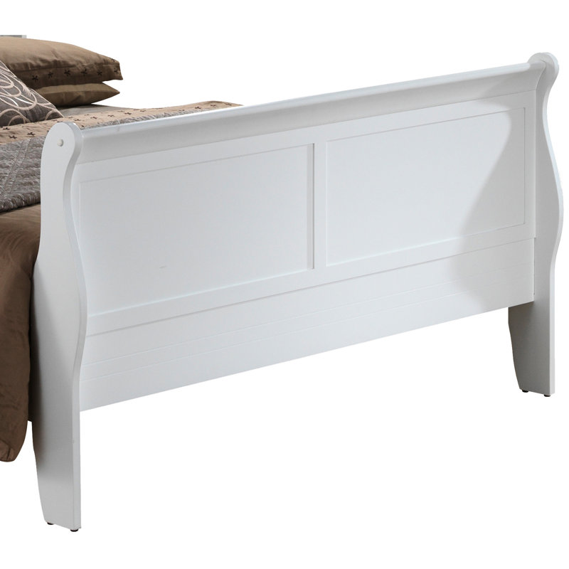 Élégante base de lit blanche de style traditionnel - P 84 po x l 63 po x H 44 po pour une configuration de chambre spacieuse convenant à divers thèmes décoratifs