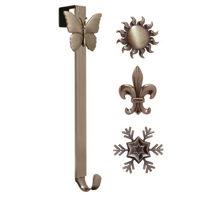 Adjustable Length Wreath Hanger with 4 Interchangeable Icons