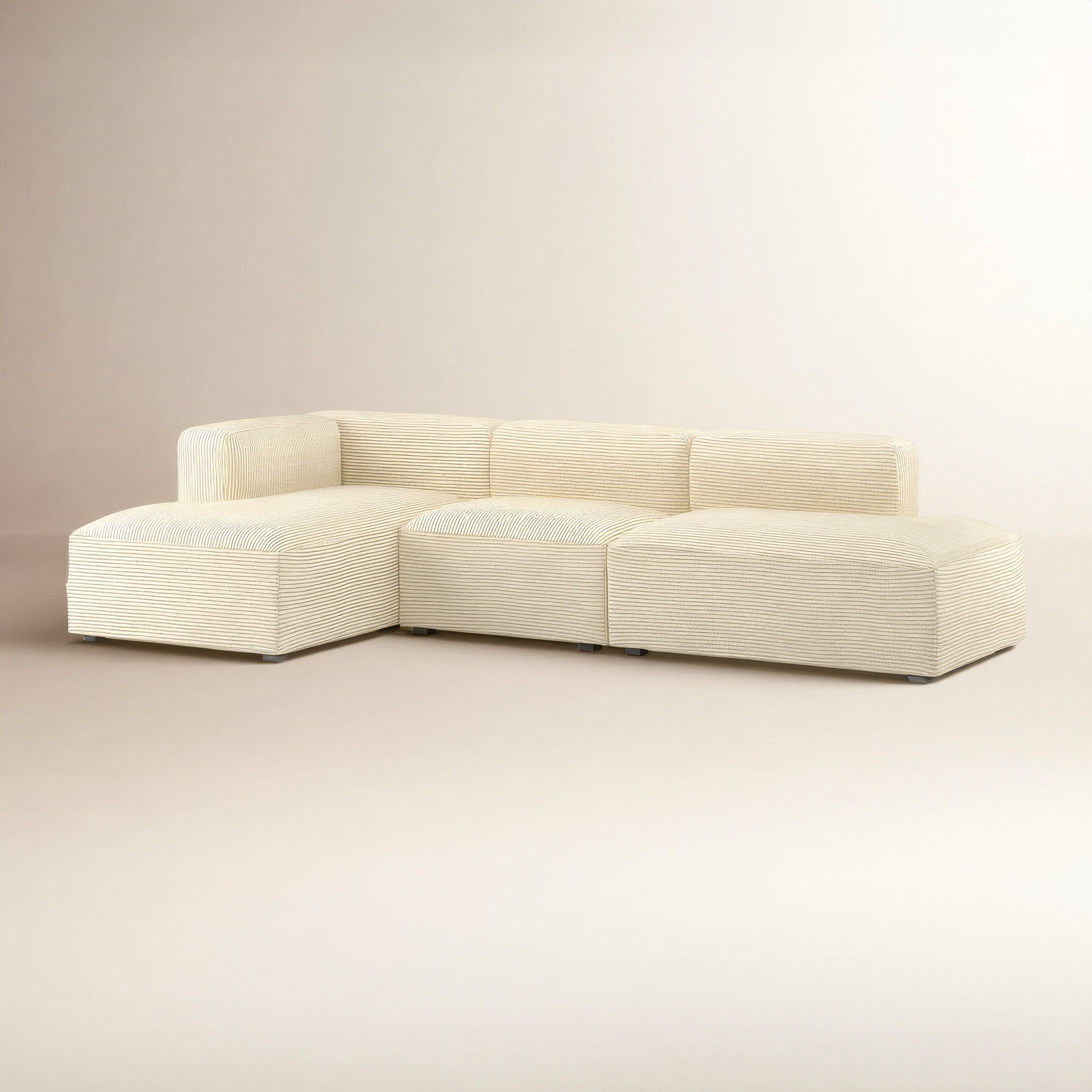 Winnie Modular Upholstered Chaise L-Sectional, Left Hand Facing