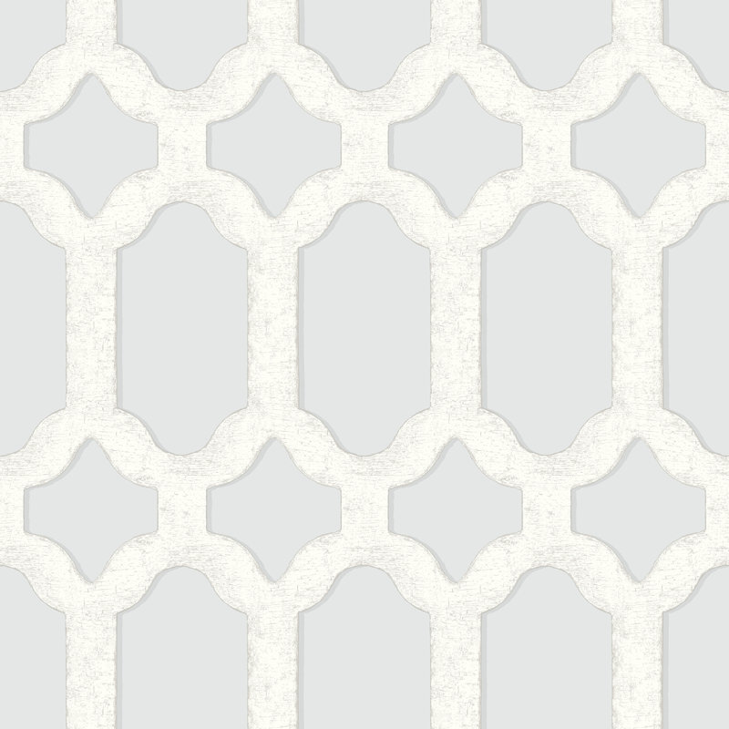 Papier peint treillis cerfeuil, Bleu