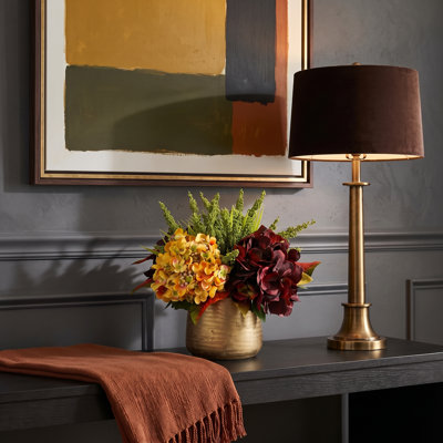 Polysilk Hydrangea Arrangement in Vase
